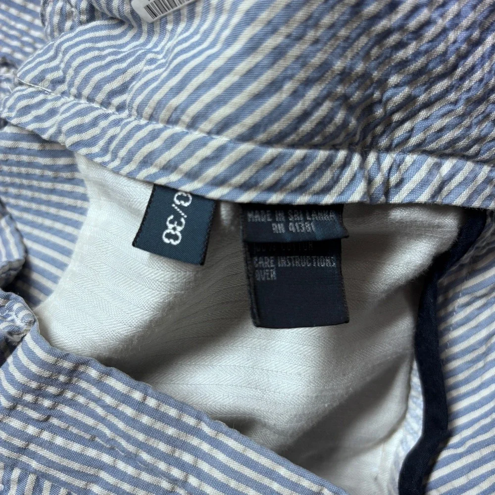 Polo Ralph Lauren Preston Fit Seersucker Pants Mens 40x30 Blue White Striped
